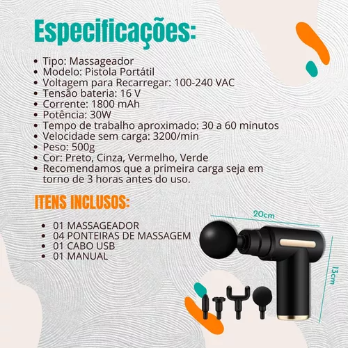 Massageador para relaxar elétrico portátil